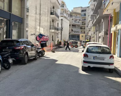 Οδός Δημοκρίτου: Εργασίες και εκτροπή κυκλοφορίας
