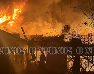 Ολοσχερώς κάηκαν δύο σπίτια στο Λύκειο – ΒΙΝΤΕΟ