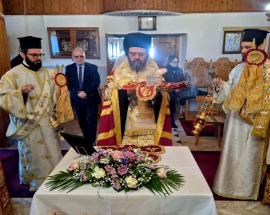 Υποδοχή τεμαχίου λειψάνου του Αγίου Νεκταρίου στο Λοφάριο